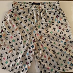 Louis Vuitton X Tyler The Creator Multicolor Monogram Silk Shorts Size XLarge